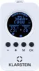 A white digital thermostat with a black screen displaying time, temperature, and mode. Podgląd zdjęcia produktu