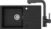 CECIPA max Spülbecken Schwarz 78x45 cm mit Mit L-förmiger Produktbild-Vorschau 1