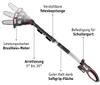 WALTER Li-Ion Akku-Hochentaster/Heckenschere 20 V, 2 in1 Produktbild-Vorschau 2
