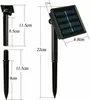 Diagrams showing the dimensions of a solar-powered light string. Produktbild-Vorschau