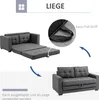 HOMCOM: Sofá cama abatible de 2 plazas, sofá tapizado en Vista previa de la imagen del producto 5