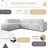 AX LIVING Couch Sofa L Form Didim L Silber 292 stilvoll & Produktbild-Vorschau 5