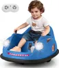 A young child is sitting in a blue electric bumper car, holding the steering wheel. Anteprima dell’immagine prodotto