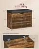 A diagram showing the dimensions of a shoe bench with a storage compartment. Produktbild-Vorschau