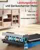 A close-up view of a treadmill's motor and internal components, with marketing text overlayed on the right side of the image. Produktbild-Vorschau