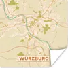 MuchoWow® Poster Stadtplan - Würzburg - Stadtplan - Vintage Produktbild-Vorschau 1