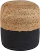 A two-toned pouf made of jute and cotton, with the top half in a natural beige and the bottom half in black. Náhled obrázku produktu