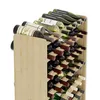 A wooden wine rack filled with wine bottles, shown from a diagonal angle. Produktbild-Vorschau