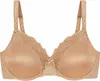 A studio shot of a nude-colored minimizer bra with underwire and lace detailing. Produktbild-Vorschau