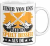 Gitarre Tasse Geschenk Spruch Für  Einer Von Uns Beiden Produktbild-Vorschau 1