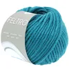A ball of teal yarn with a label. Produktbild-Vorschau