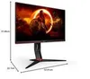 AOC Q24G2A/BK gaming monitor with dimensions shown. Produktbild-Vorschau