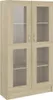 A wooden display cabinet with glass doors. Produktbild-Vorschau