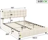 ProximaX Beiges Samt - Polsterbett 160x200 cm mit LED - Produktbild-Vorschau 7