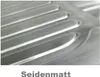 A close-up, angled view of a brushed metal surface with a ribbed texture. The text 'Seidenmatt' is visible below the textured surface. Anteprima dell’immagine prodotto