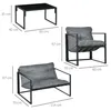 Sweiko Gartenmöbel-Set, 1 Glastisch, 2 Sessel. 1 Sofa, Produktbild-Vorschau 5