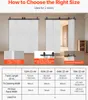 A diagram showing how to choose the right size for sliding doors, with a table of specifications. Náhled obrázku produktu