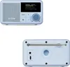 Two views of a light blue Medion portable digital radio. Náhled obrázku produktu