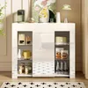 okwish Modernes Wohnzimmerschränke Sideboard mit Hochglanz Produktbild-Vorschau 3