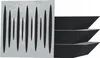 A white panel with black vertical oval shapes and three black wedge-shaped objects stacked on the right. Náhled obrázku produktu