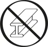 A prohibition symbol over an I-beam shape. Produktbild-Vorschau