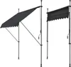 Two retractable awnings are shown against a white background. One is extended at an angle, supported by poles, and the other is retracted. Anteprima dell’immagine prodotto