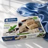 Kandylas Halva Vanille & Stevia Packung auf blauem Stoff Produktbild-Vorschau