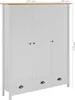 vidaXL Kleiderschrank mit 3 Türen Hill Weiß 127x50x170 cm Produktbild-Vorschau 12