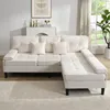 Merax L-Form Ecksofa mit Schlaffunktion, 3-Sitzer Chenille Produktbild-Vorschau 5