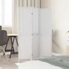 A white room divider is set up in a bedroom, near a desk and chair. Produktbild-Vorschau