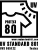 A graphic illustrating UV protection standards for clothing, featuring a t-shirt silhouette and a sun icon. Anteprima dell’immagine prodotto