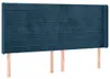 vidaXL Kopfteil mit Ohren Dunkelblau 183x16x118/128 cm Samt Produktbild-Vorschau 1