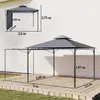 Outsunny Pavillon 3,2x3,2 m Stabil Winterfest Produktbild-Vorschau 3