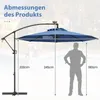 COSTWAY Sonnenschirm φ300cm, Ampelschirm mit 32 Solar-LEDs Produktbild-Vorschau 3