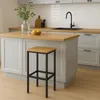 BEGRYF Barhocker 65 cm Eichefarben 40x30 cm, schwarzes Produktbild-Vorschau 5