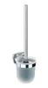 WENKO WC Garnitur Toiletten Bürsten Klo Halter BASIC Silber Produktbild-Vorschau 1