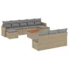 11-tlg. Garten-Sofagarnitur mit Kissen Beige Poly Rattan Produktbild-Vorschau 1