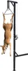 A deer is hoisted upside down on a black metal game hoist with a winch. Náhľad obrázku produktu