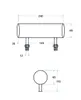 Technical drawing with dimensions of a bathtub component. Podgląd zdjęcia produktu