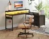 ODK scrivania a L con cassetti e LED, 174x100cm, scrivania Anteprima dell’immagine prodotto 4