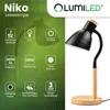 LUMILED Lampada da tavolo E27 presa 13W Nero Dettagli in Anteprima dell’immagine prodotto 3