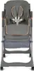 A front view of a gray high chair with rose gold accents. Náhled obrázku produktu