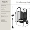 Porte bûches avec pelle, balai et tisonnier - noir Voir les images du produit 6