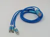 Câble de recharge USB LED 3-en-1 bleu lumineux Micro USB-C Voir les images du produit 3