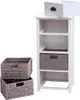 A white shelving unit with gray baskets and a white drawer on top, set against a white background. Anteprima dell’immagine prodotto