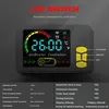 A close-up of a digital control panel for an air heater, with feature descriptions below. Produktbild-Vorschau