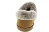 A single brown slipper with faux fur trim is shown from the back on a white background. Produktbild-Vorschau