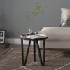 vidaXL Bočný stolík čierno-žltý Ø35 cm MDF Náhľad obrázku produktu 2