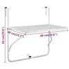 vidaXL Tavolo da balcone bianco 60x40 cm in acciaio Anteprima dell’immagine prodotto 10