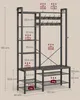 A diagram of a coat rack and shoe bench with dimensions and weight capacities. Produktbild-Vorschau